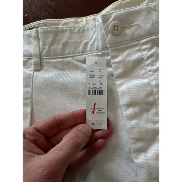 NWT J Crew Mens 33 White Wallace & Barnes 8" Pleated Cutoff Chino Shorts $129 - Picture 5 of 12